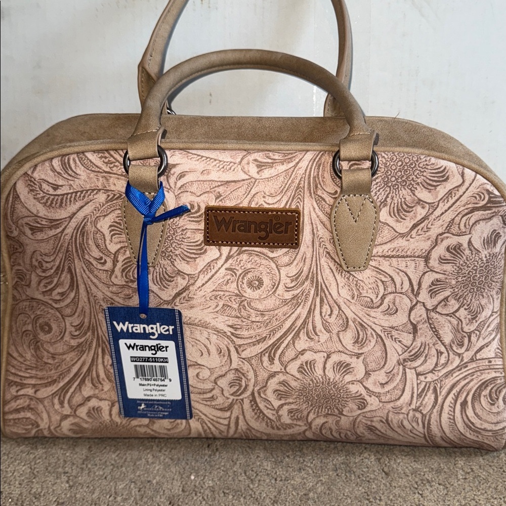 Wrangler Tan Floral Embossed Bag NWT